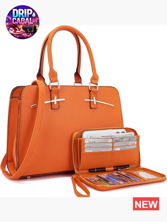 Handbags - Women's 2-Piece Handbag Set with Wallet, Tote, Satchel, Shoulder Bag, Faux
